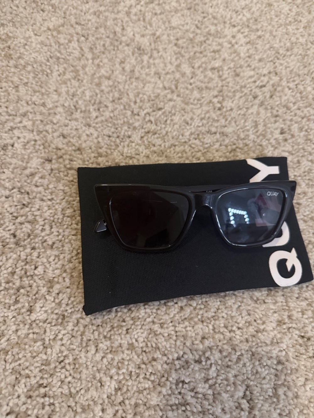 Quay Australia Black Sunglasses with Gold Logos